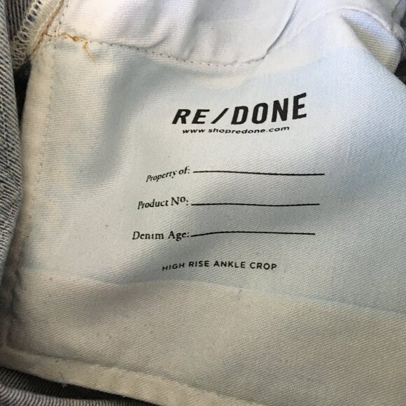 RE/DONE x Levis Button Fly Light/Med Wash High Rise Waist Crop Ankle Jeans - Picture 4 of 16